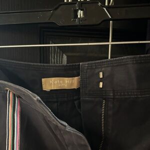 Kate Hill Charcoal Shorts with Striped Accent